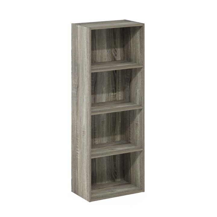 Furinno Luder Bookcase / Book / Storage, 4-Tier, French Oak