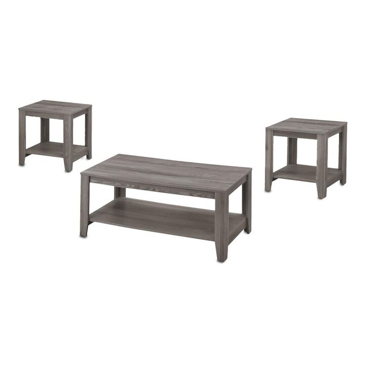 Set of Three Coffee Tables with Storage Shelf for Living Room and Lounge Spaces