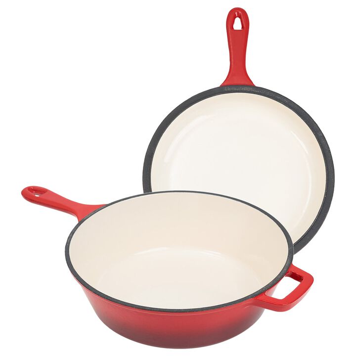 2-in-1 Enameled Dutch Oven & Skillet Set