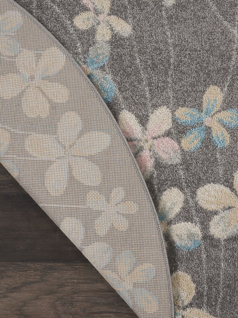 Tranquil TRA04 Gray/Beige 5'3" x Round Rug