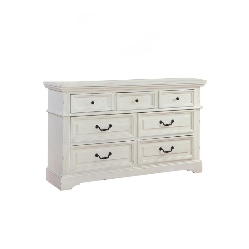 American Woodcrafters Stonebrook Dresser - Distressed Antique White