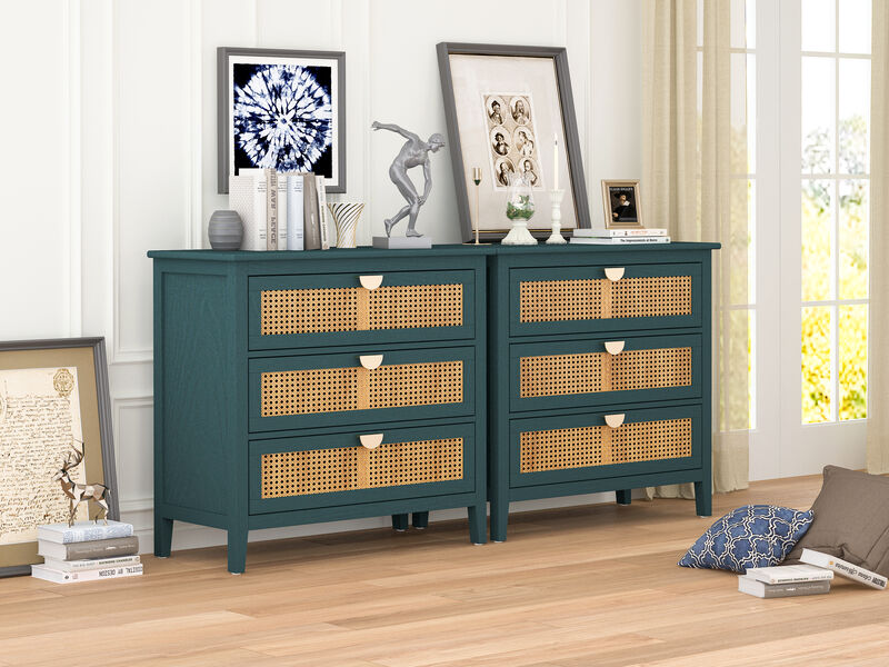 Streamdale Natural Rattan 3-Drawer Cabinet
