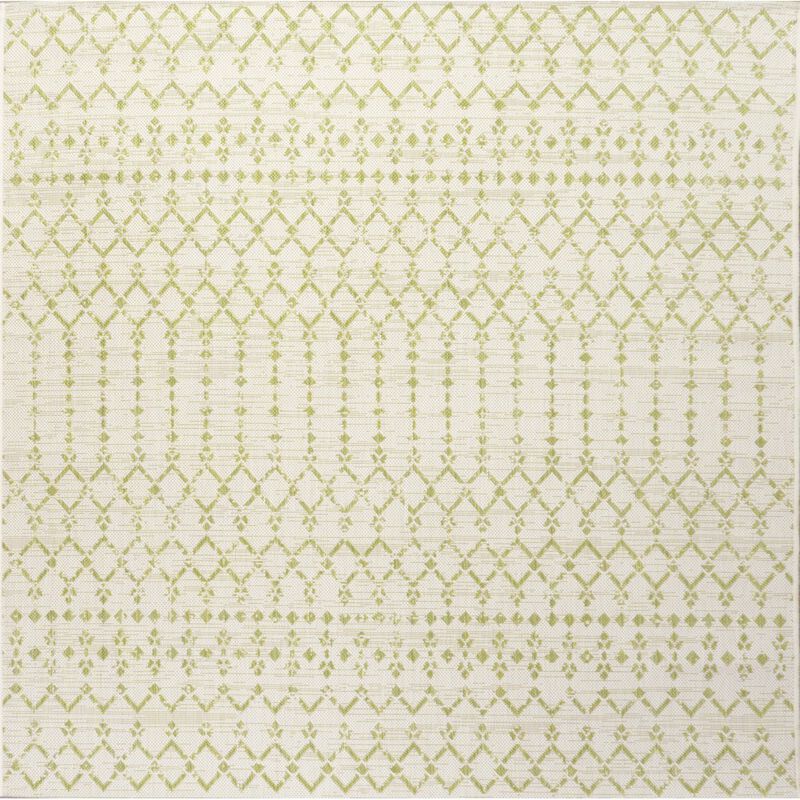 Ourika Moroccan Geometric Textured Weave Square Indoor/Outdoor Area Rug