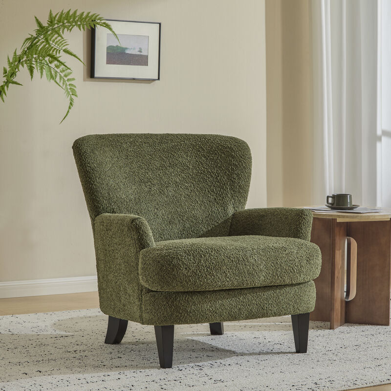 Merax Contemporary Boucle Fabric Club Chair image number 1