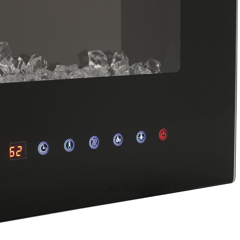 Sunnydaze 36 in Modern Flame Mounted Indoor Electric Fireplace - Black