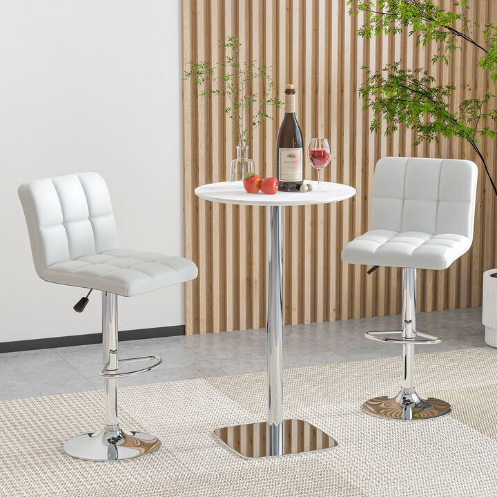 Modern Bat Stools Set of 2 with Back and Heavy-duty Metal Base and Footrest
