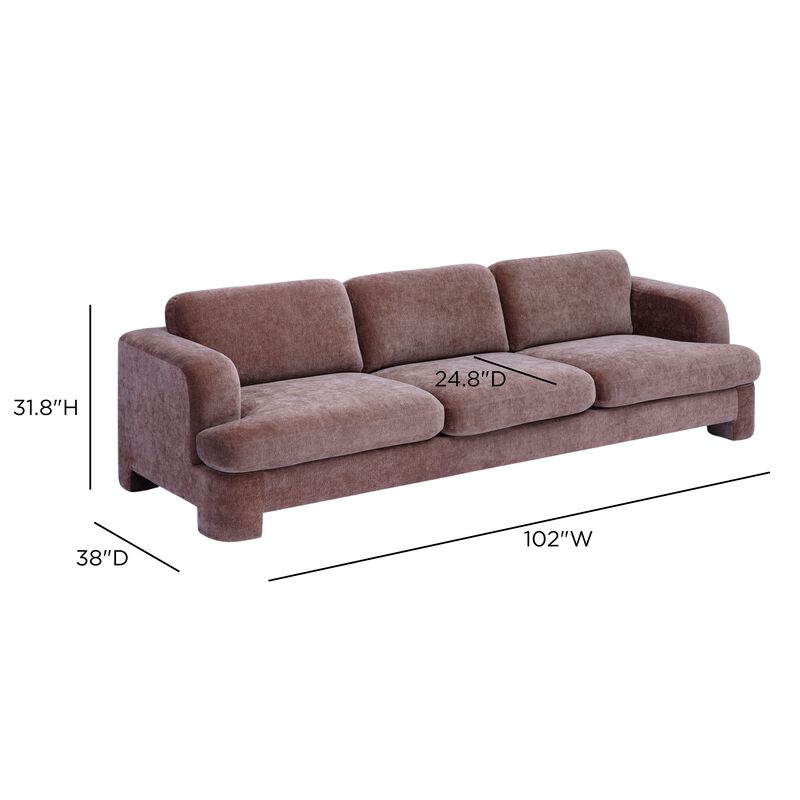Halsey Brown Textured Fabric Sofa image number 6