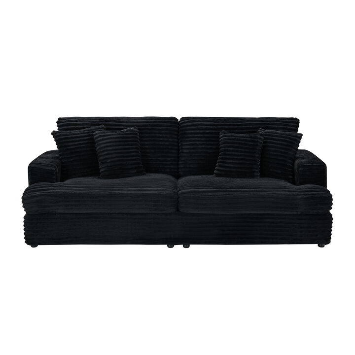 Merax  3-Seater Corduroy Sofa with 4 Matching Pillows