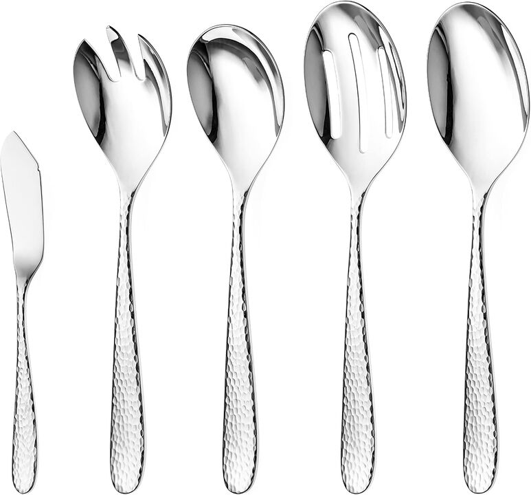 Danialli Fidenza Hammered Silverware Set, Durable 18/10 Stainless Steel Flatware Set, Dishwasher Safe, Built to Last