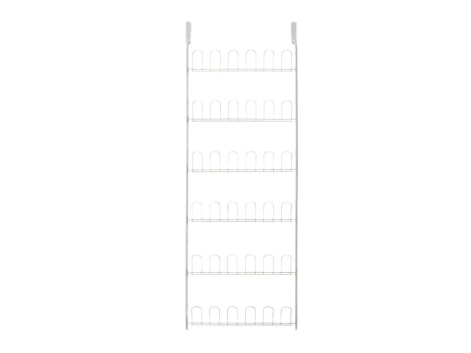 Over Door Metal Shoe Rack 18 Pair Space Saving White Capacity