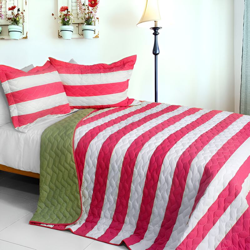 3-Piece Vermicelli Quilted Patchwork Quilt Set Soft Bedding image number 0