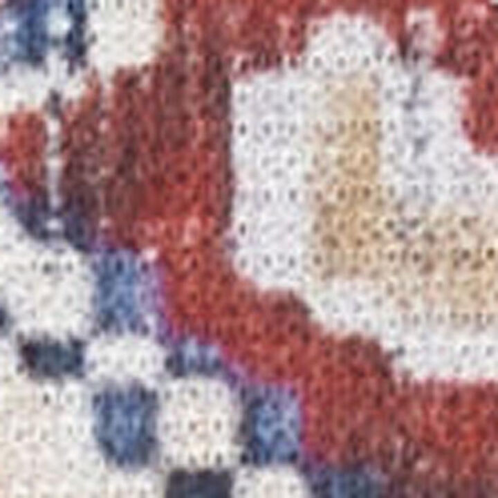 HomeRoots Floral Medallion Distressed Non Skid Area Rug