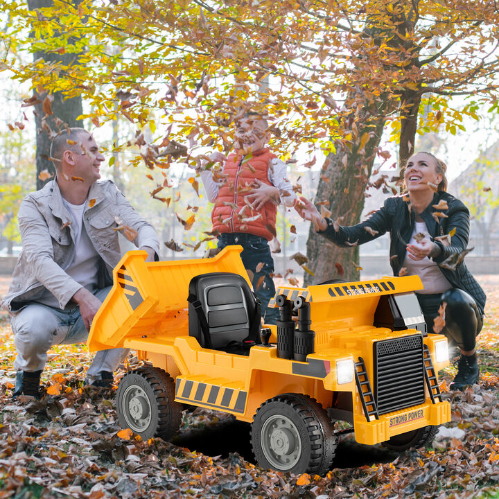 Electric Kids Ride On Dump Truck with 12V Battery and Working Dump Bed