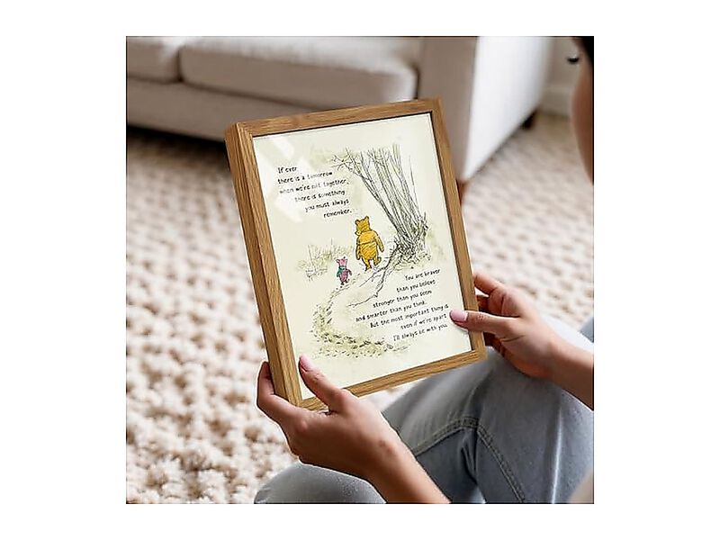 Winnie Wall Art Framed Pooh Kids Decor Boys Little Girls Bedroom Baby Nursery image number 2