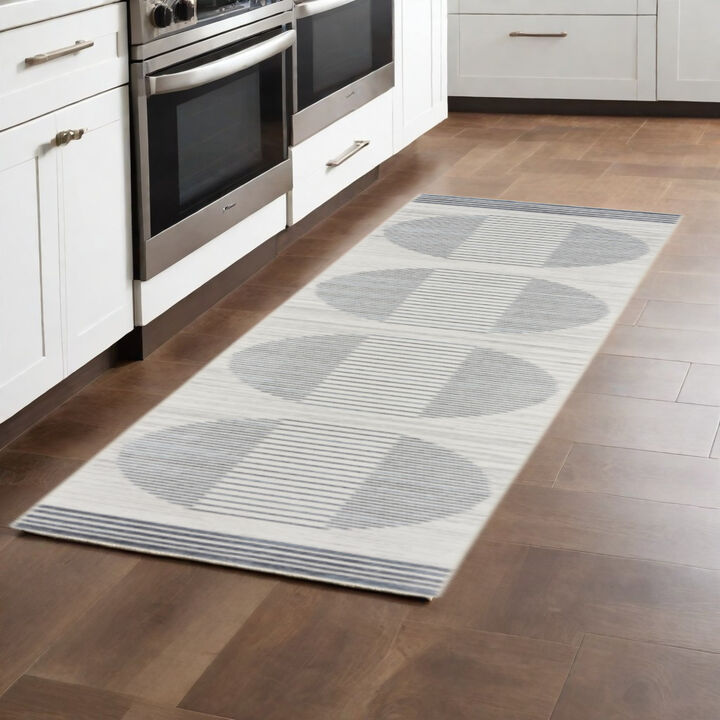 HomeRoots Geometric Washable Runner Rug