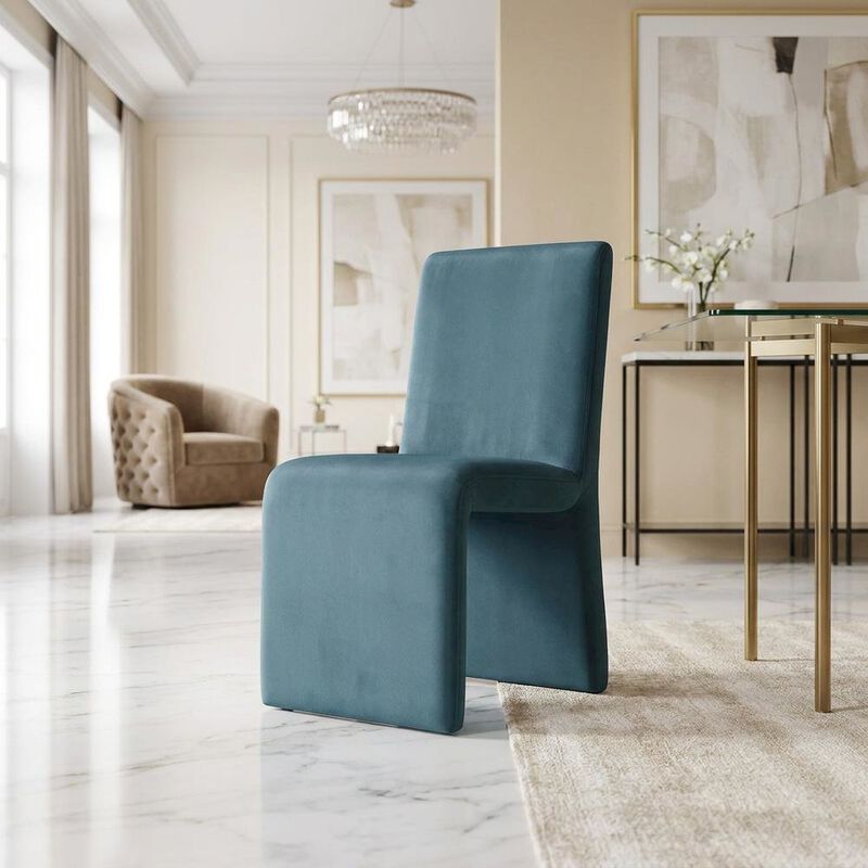 Upholstered Performance Velvet Dining Side Chair, Chocolate image number 5