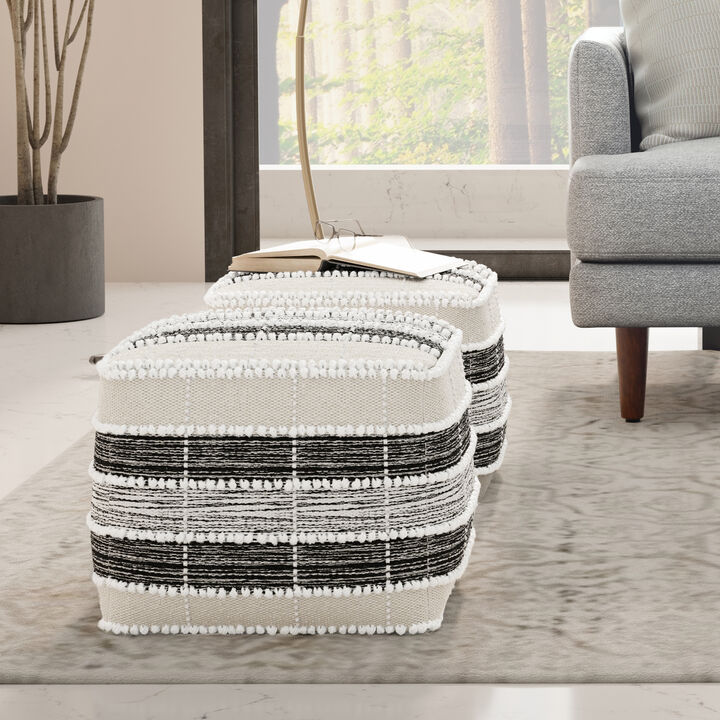Barley Square Pouf