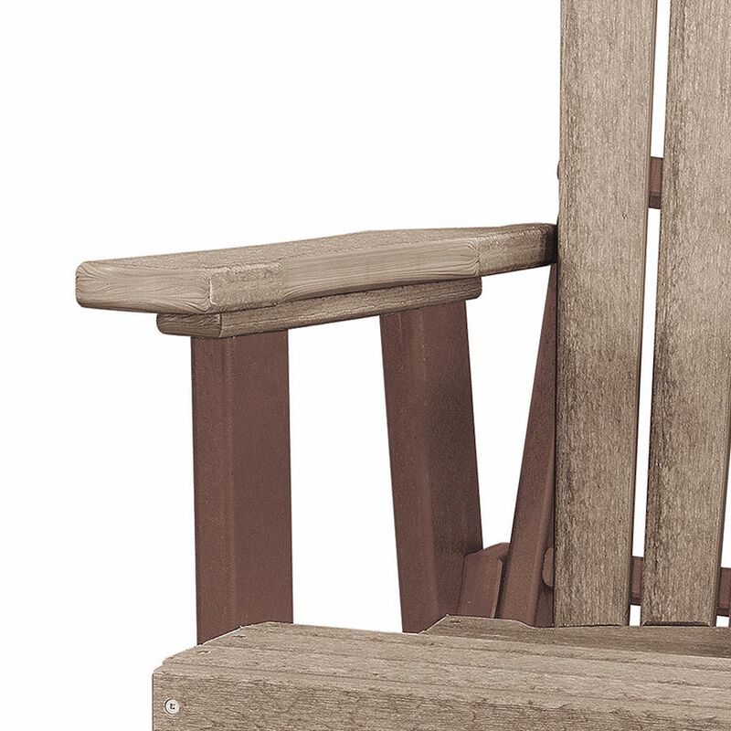 American Furniture Classics Fan Back Glider Made in the USA- Weatherwood, Tudor Brown