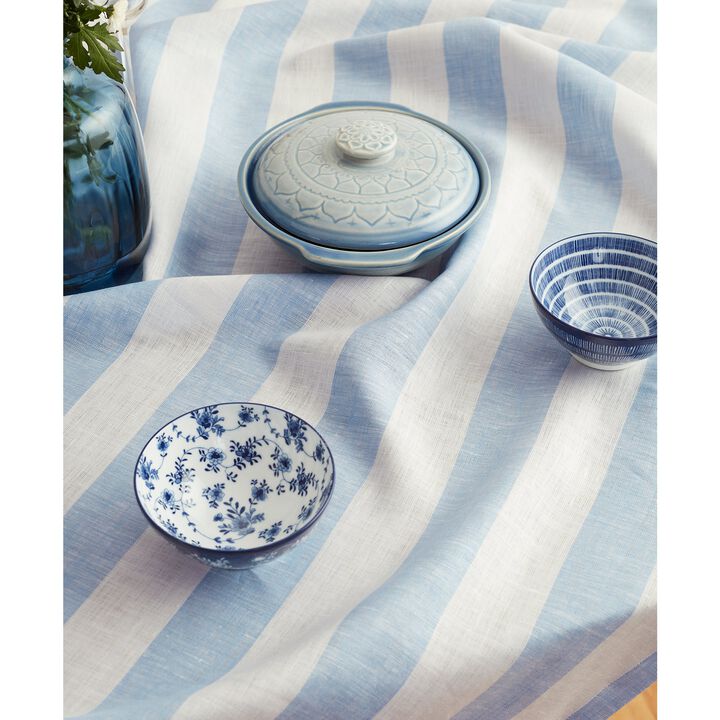 Linen Table Throw - Cabana Stripe