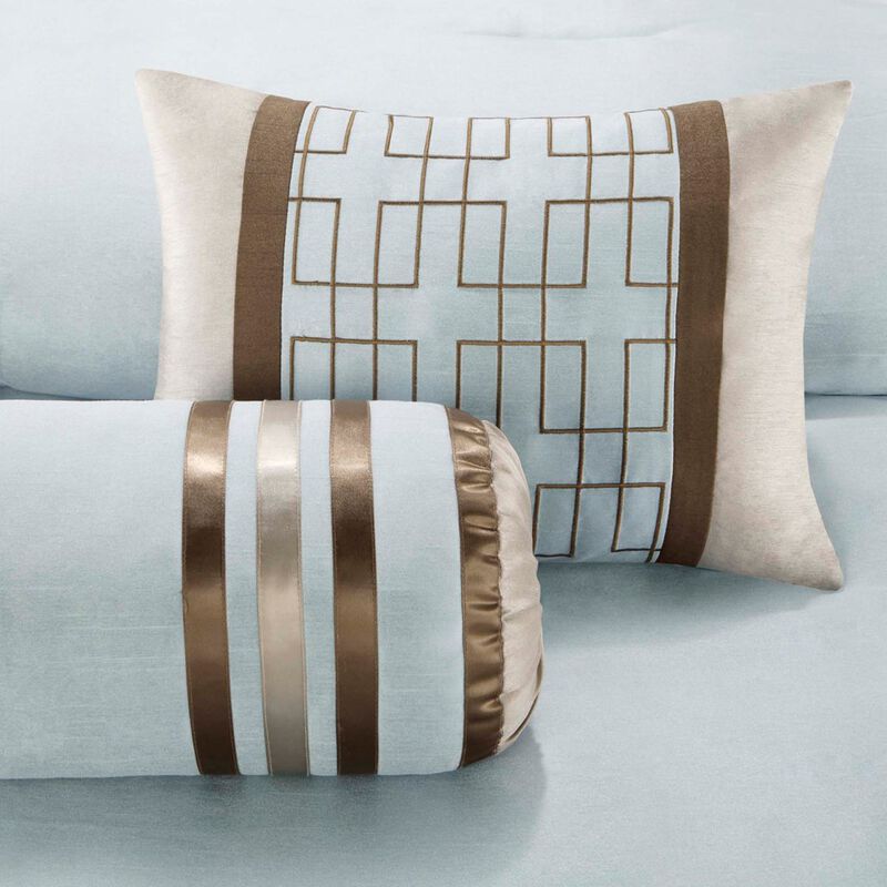 Gracie Mills Elsie Transitional Colorblock 7-Piece Comforter Set