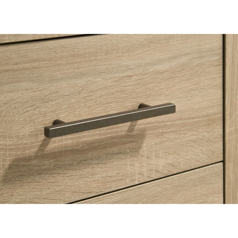 Poxy Nightstand, 2 Drawers and Hidden Casters, Oak Brown, 25 Inch image number 5