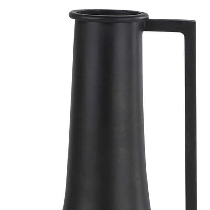 HomeRoots 14" Black Metal Jug Vase image number 2