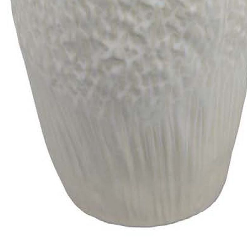 Cior Decorative Vase, Coral Shape Design, 18 Inch White Ceramic Body