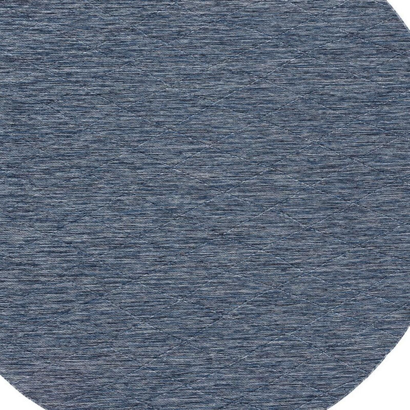 HomeRoots 8' Navy Blue And Ivory Round Geometric Indoor Outdoor Area Rug image number 2