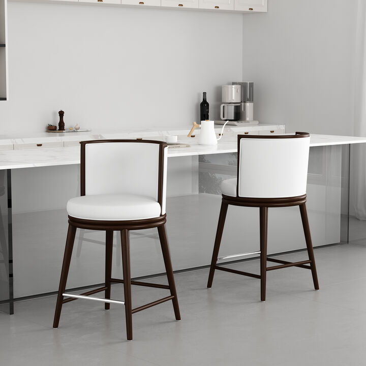 Evalyn White Counter Stools (Set of 2)