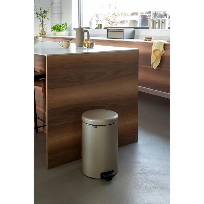 Stainless Steel 3-Gallon Kitchen Trash Can with Step-on Lid in Champagne Gold