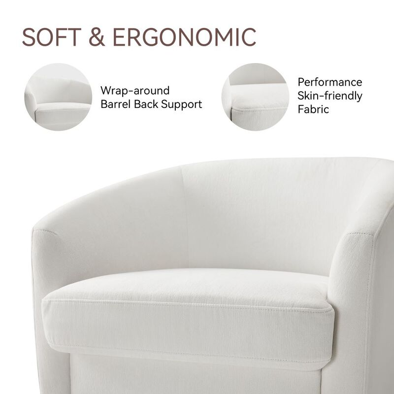 Swivel Barrel Accent Chair, Modern Armchair, 360 Rotation Comfy Bucket Reading Chair for Living Room image number 5
