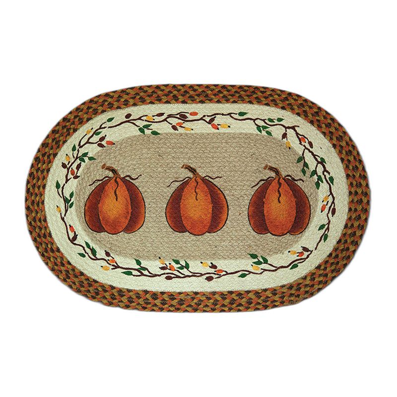 Earth Rugs Op-222 Harvest Pumpkin Oval Patch 20 X 30 image number 0