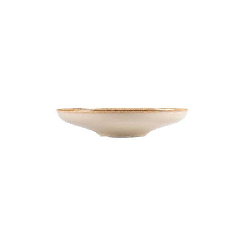 Sand dia.9.75" h:2" Round Beige Porcelain Deep Plate