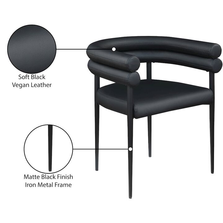 Meridian Furniture Lavina Black Vegan Leather Dining Chair, Set of 2