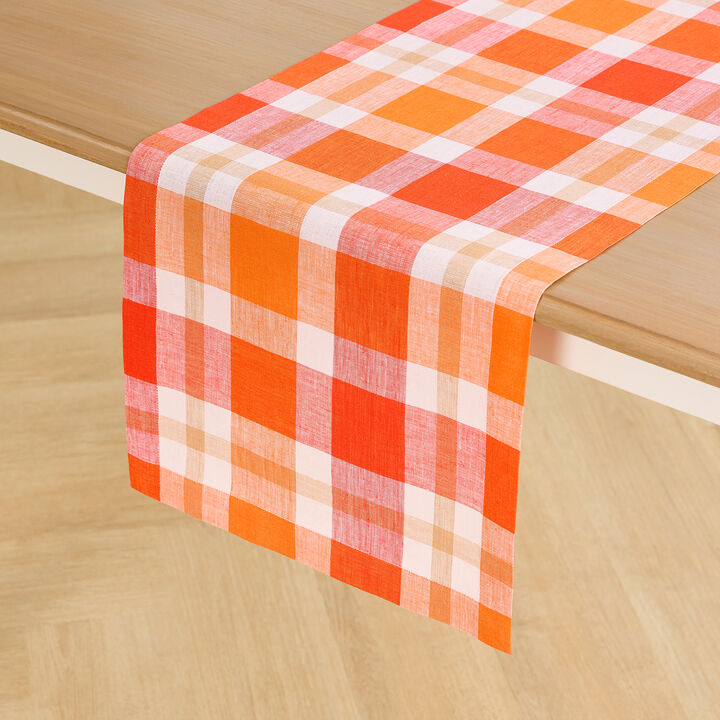 Solino Home 100% Pure Linen Table Runner - Fall Buffalo Check
