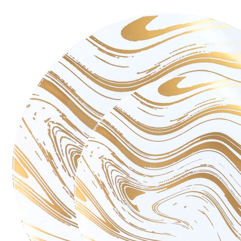 White with Gold Waves Plastic Dinnerware Value Set (120 Sets) image number 9