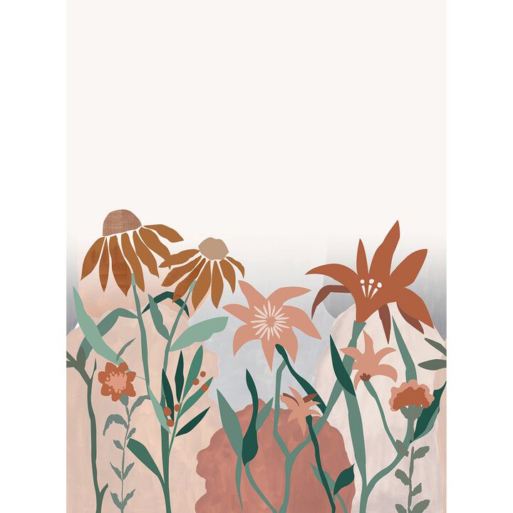 Day Dreamers Flowers Multi-colored Mural RB303