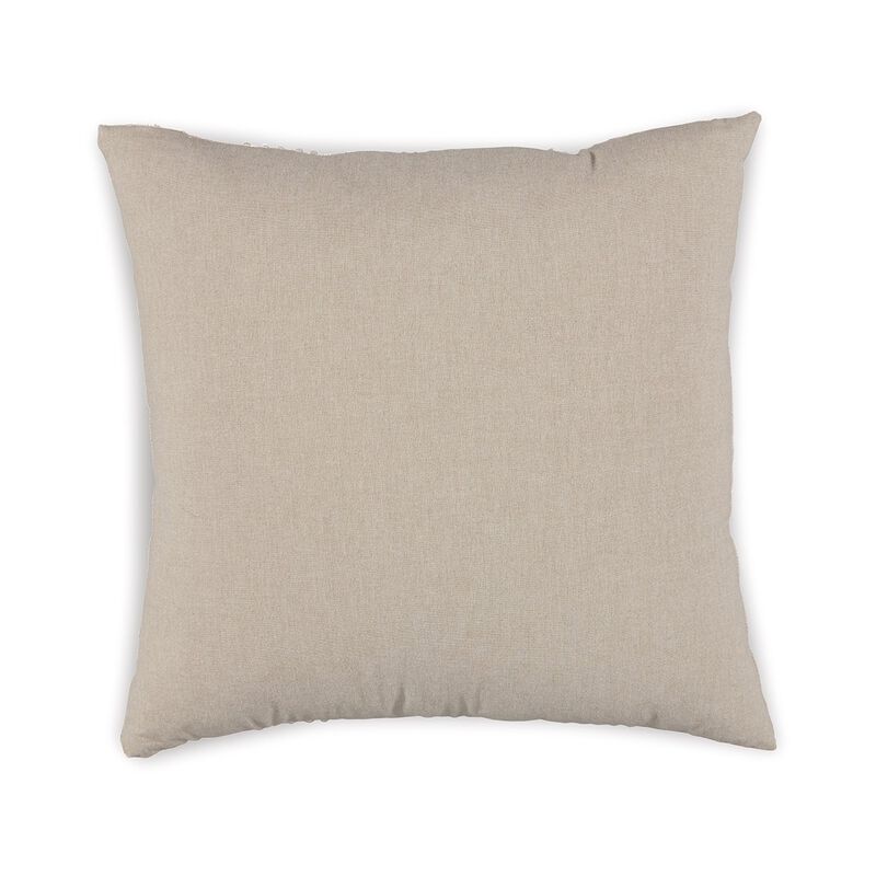 Throw Pillow Set of 4, 20 Inch Square, Cotton, White Stripes, Brown - Benzara