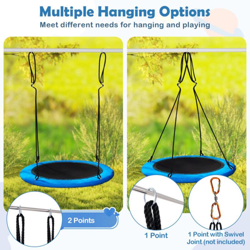 Hivvago Saucer Tree Swing Round with Lights for Kids and Adults