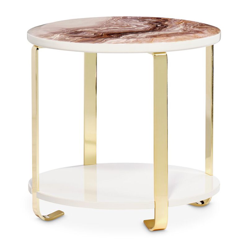 Michael Amini Ariana End Table - Gold