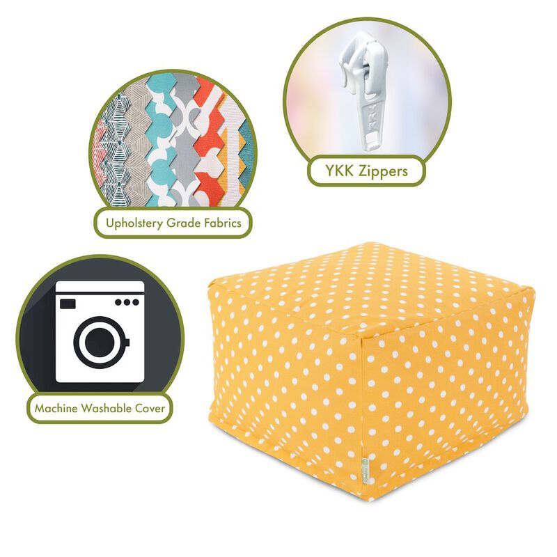 Majestic Home Goods Ottoman Pouf Ikat Dot Citrus