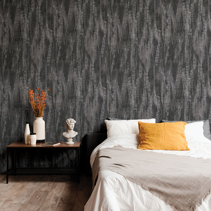 Meteor Pewter Distressed Texture Wallpaper