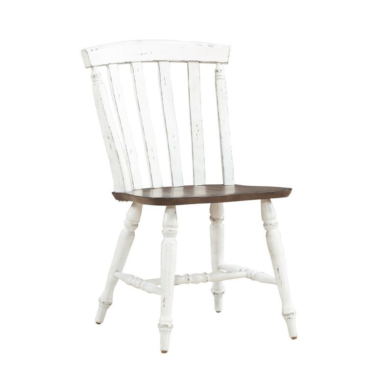 Liberty Furniture Al Fresco Slat Back Side Chair for Dining Room - Set of 2 -Graphite & Whitestone image number 7