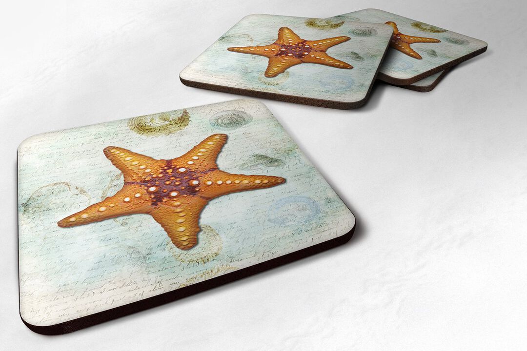 Caroline's Treasures SB3035FC Starfish Foam Coasters (Set of 4), 3.5 H x 3.5 W, Multicolor