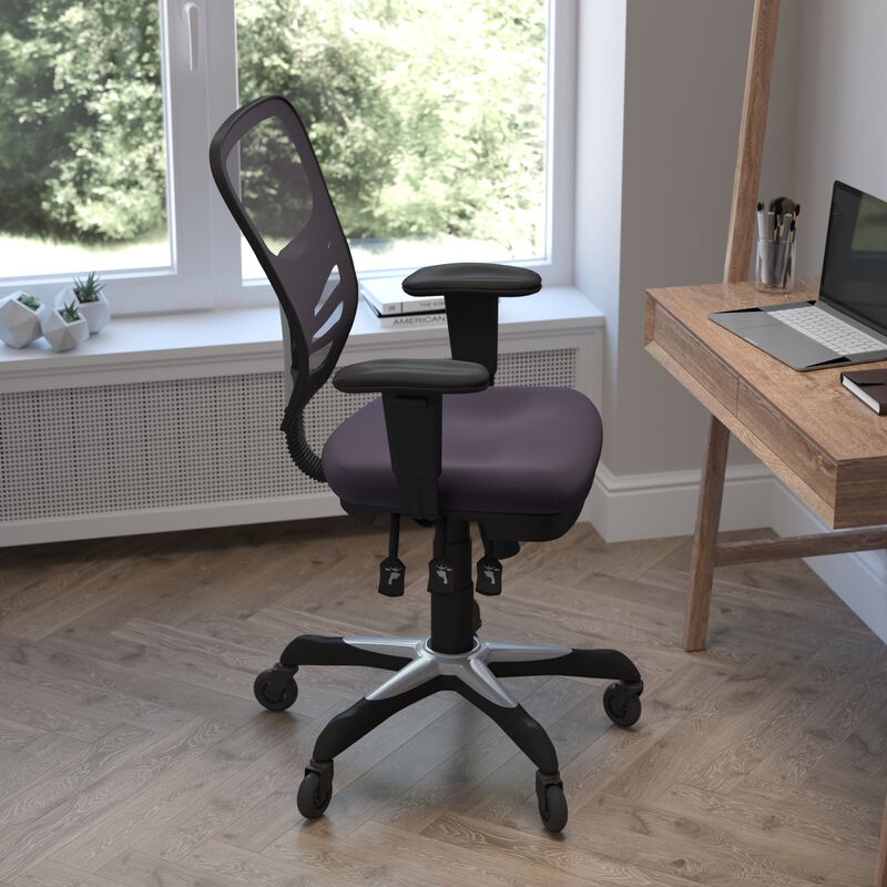 Nicholas Mid-Back   Mesh Multifunction Executive Swivel Ergonomic Office Chair with Adjustable Arms and Transparent Roller Wheels