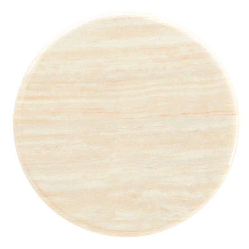 Lippa 20" Round Faux Travertine Side Table image number 4