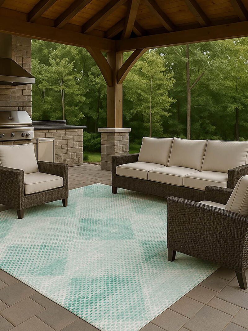 Trevi TV4 Teal 3' x 5' Rug