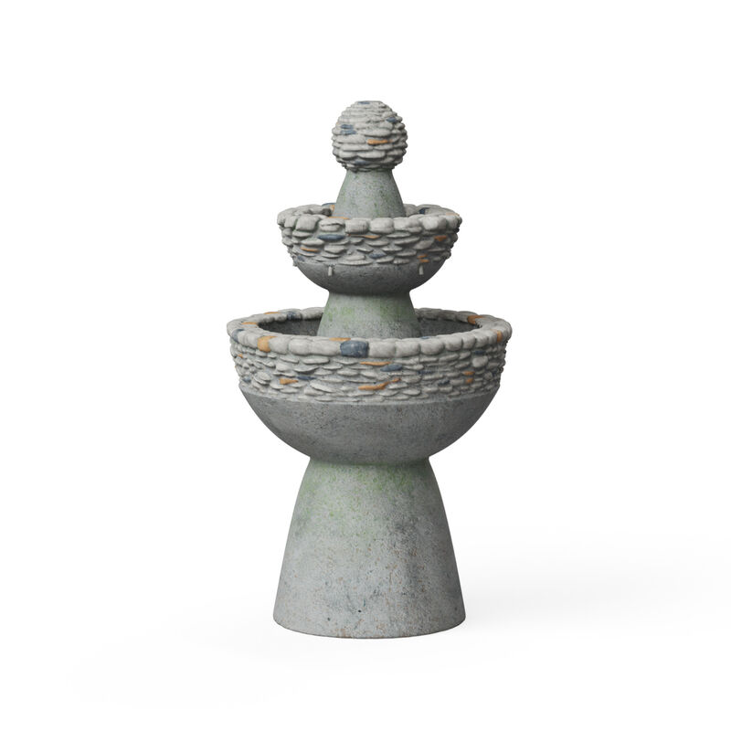 3-Tier Stone Pedestal Water Fountain, Gray image number 4