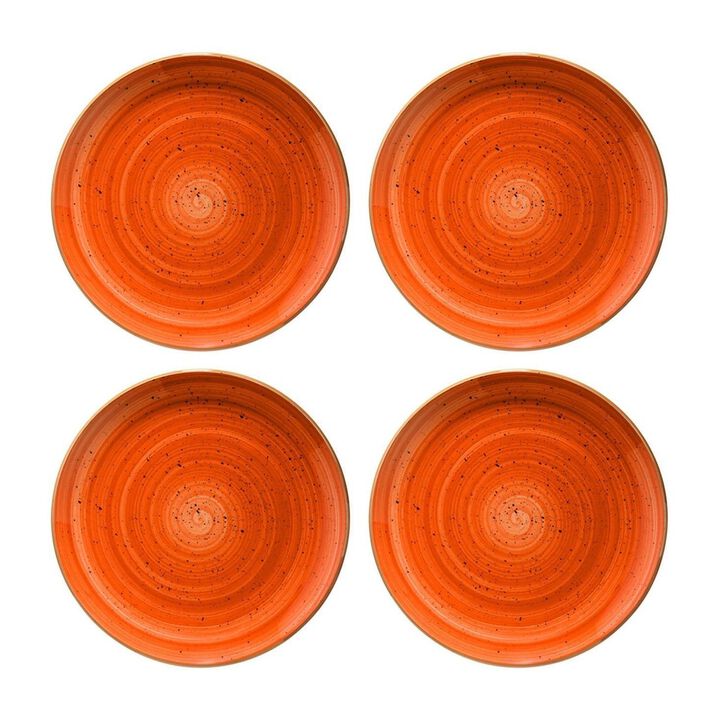 Terracota dia.10.5" Round Terracotta Porcelain Plate (Set of 4)