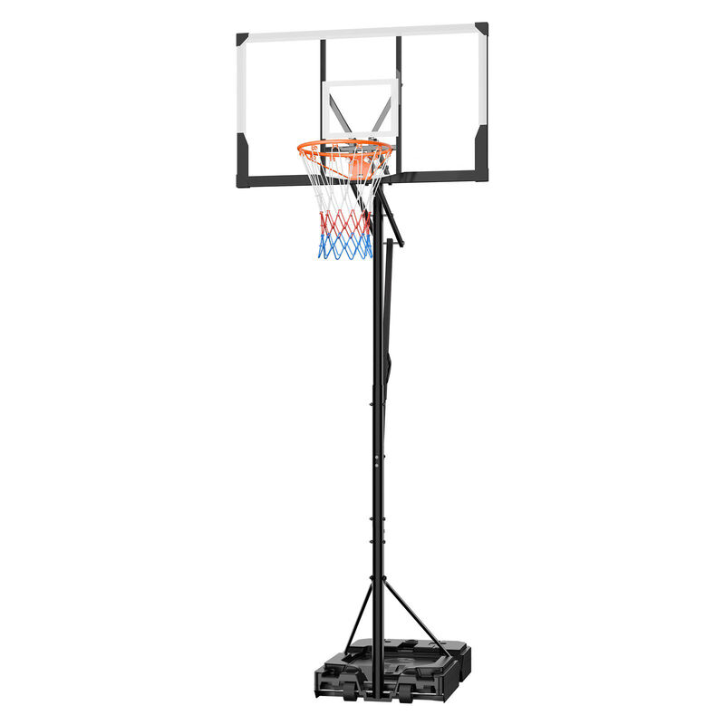 Height Adjustable Basketball Goal with Portable Base, PC Backboard for Driveway and Poolside-Black image number 0